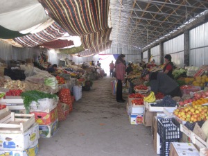 Fruits and vegetable vendors in the small bazaar